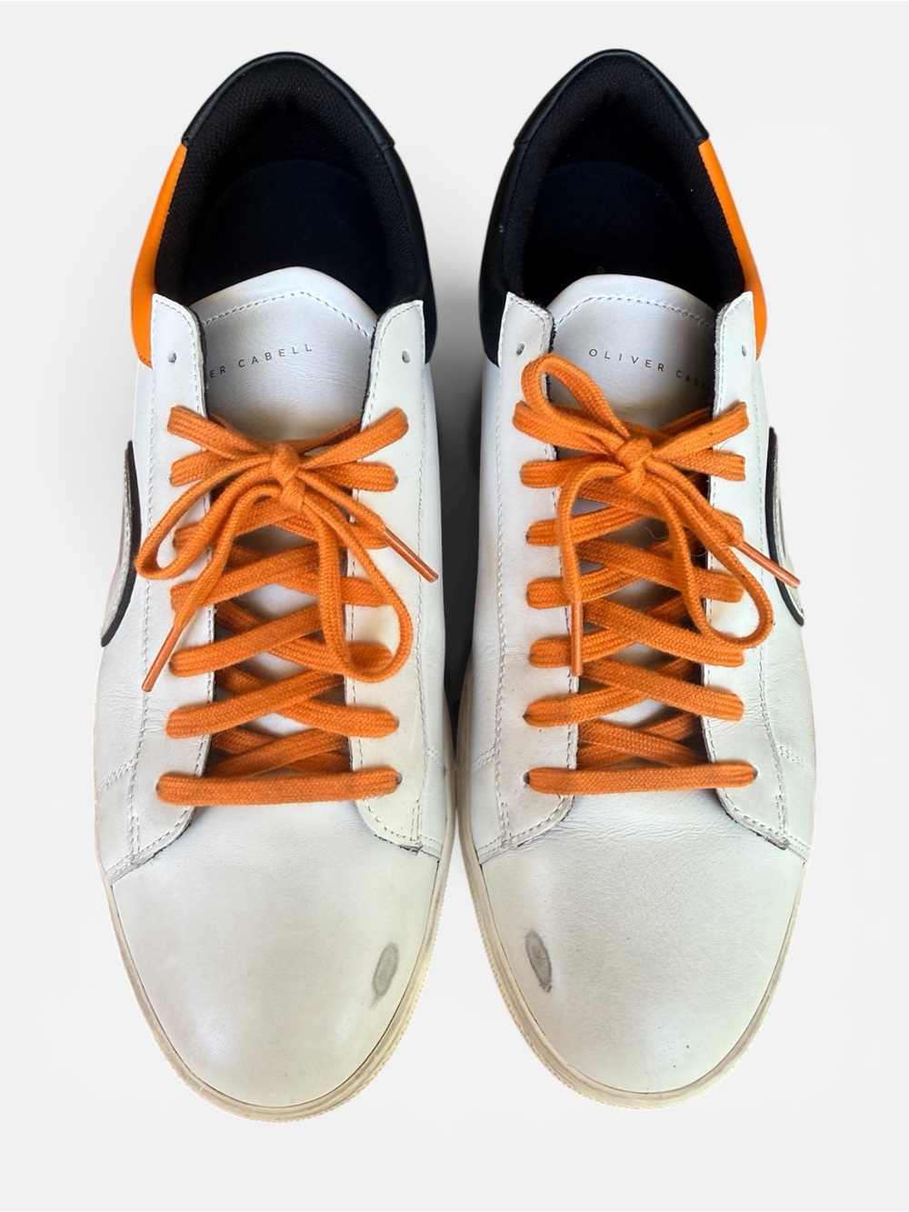 Oliver Cabell Low 1 White Orange Black Leather Sneakers Men’s 11 EU 44